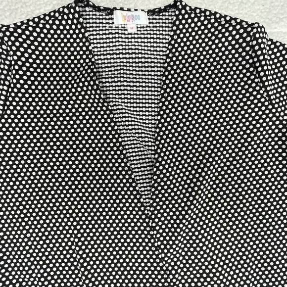 Women’s LuLaRoe Medium Black/White Duster Cardigan - Picture 3 of 15